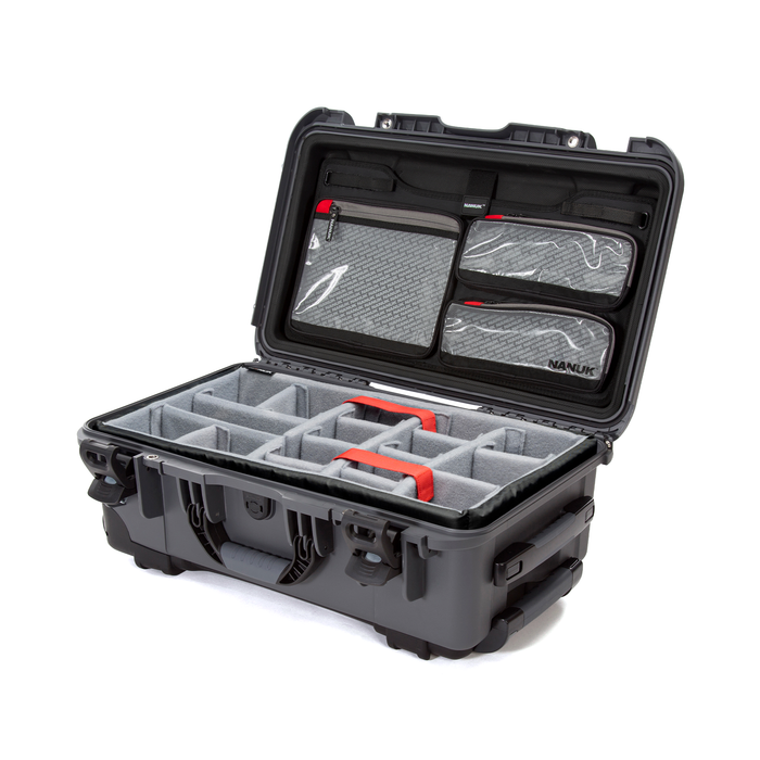Nanuk 935 Wheeled Pro Photo Kit Protective Case with Padded Dividers & Lid Organizer - Graphite