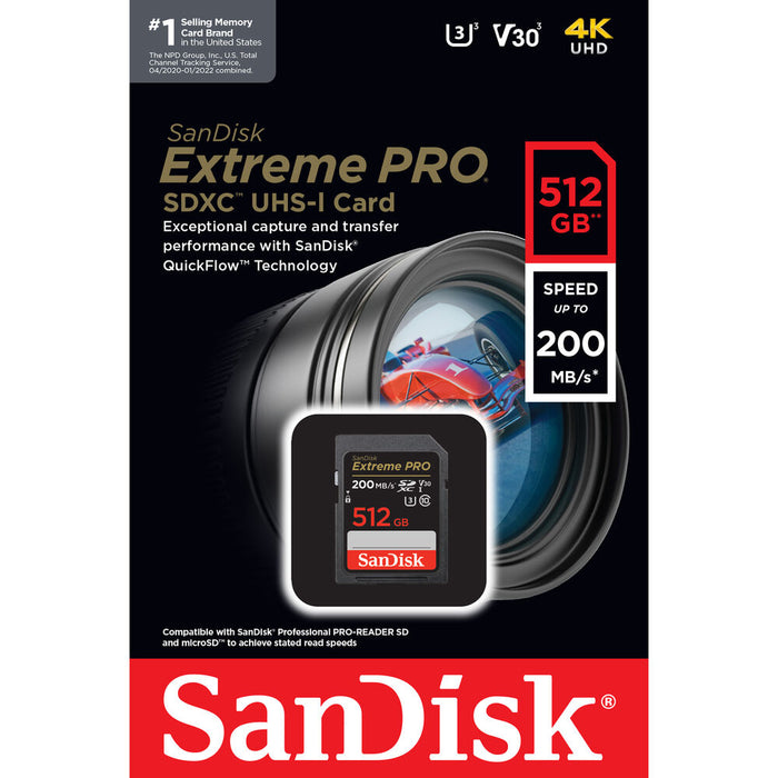 SanDisk 512GB Extreme Pro UHS-I SDXC Memory Card