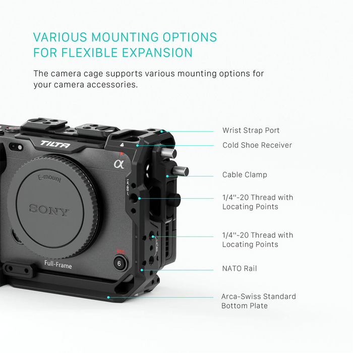 Tilta Full Camera Cage for Sony FX3/FX30 V2 - Titanium Gray