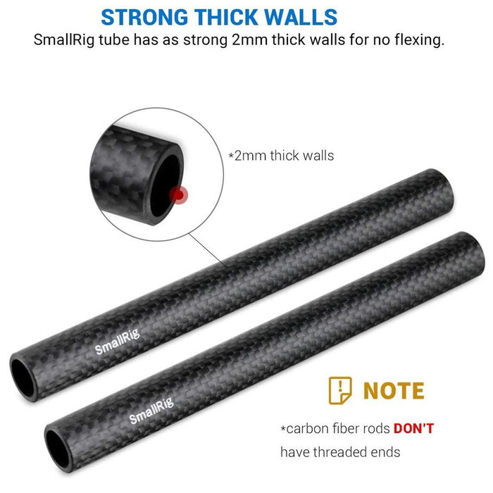 SmallRig 15mm Carbon Fiber Rod Set - 6in 1872