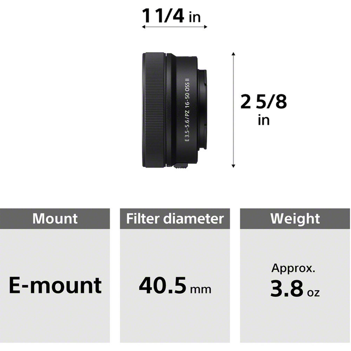 Sony E PZ 16-50mm f/3.5-5.6 OSS II Lens