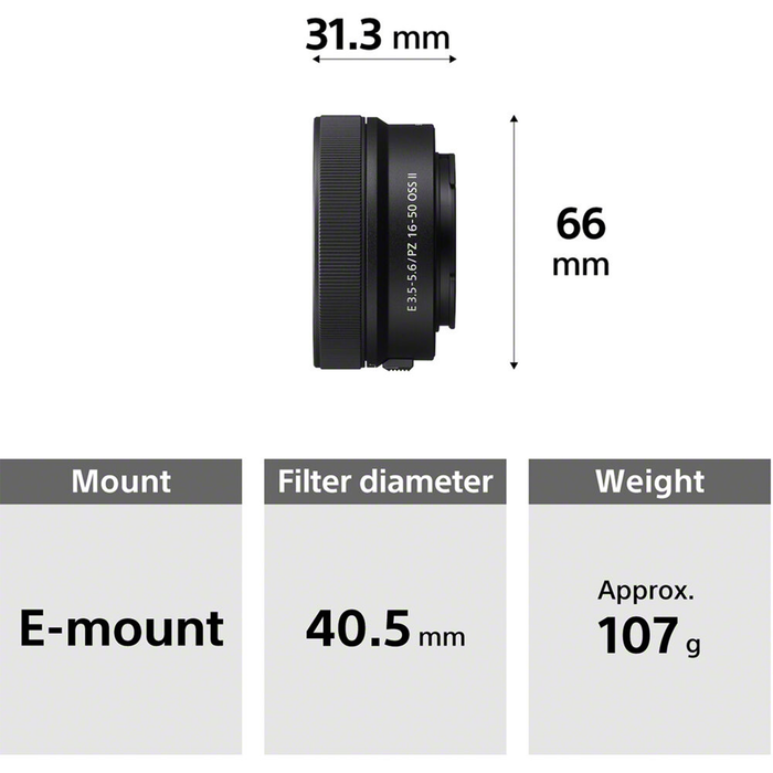 Sony E PZ 16-50mm f/3.5-5.6 OSS II Lens