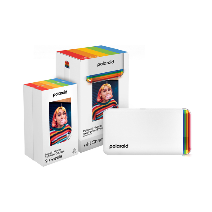 Polaroid Hi-Print 2x3" Pocket Photo Printer Everything Box - White