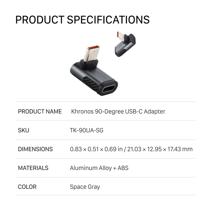 Tilta Khronos 90-Degree USB-C Adapter - Space Gray