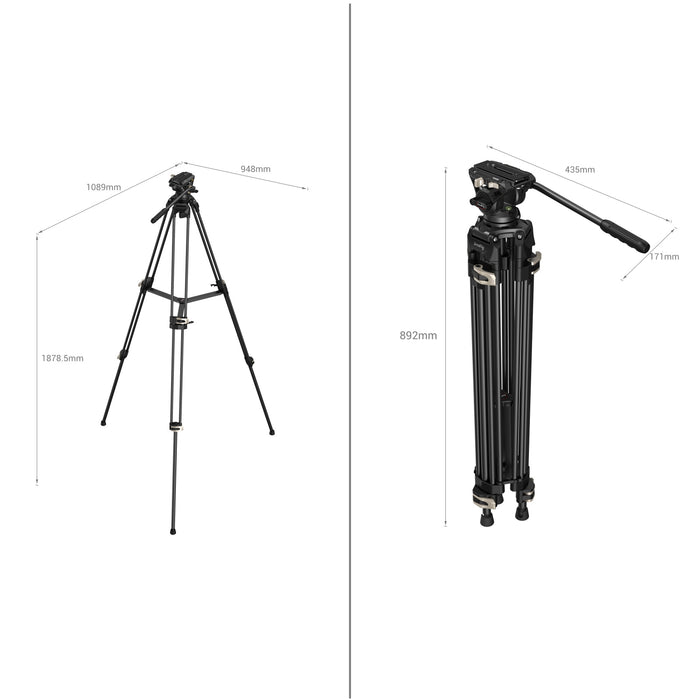 SmallRig AD-01 V2 Heavy-Duty Tripod with Fluid Head 3751B
