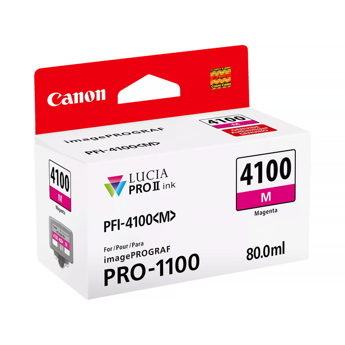 Canon PFI-4100 Magenta Pigment Ink Cartridge for imagePROGRAF PRO-1100 Printer - 80mL