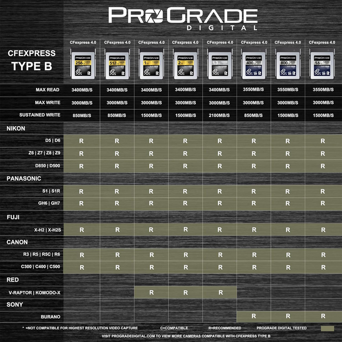 ProGrade Digital 512GB CFexpress Type B 4.0 Gold Memory Card - 2 Pack