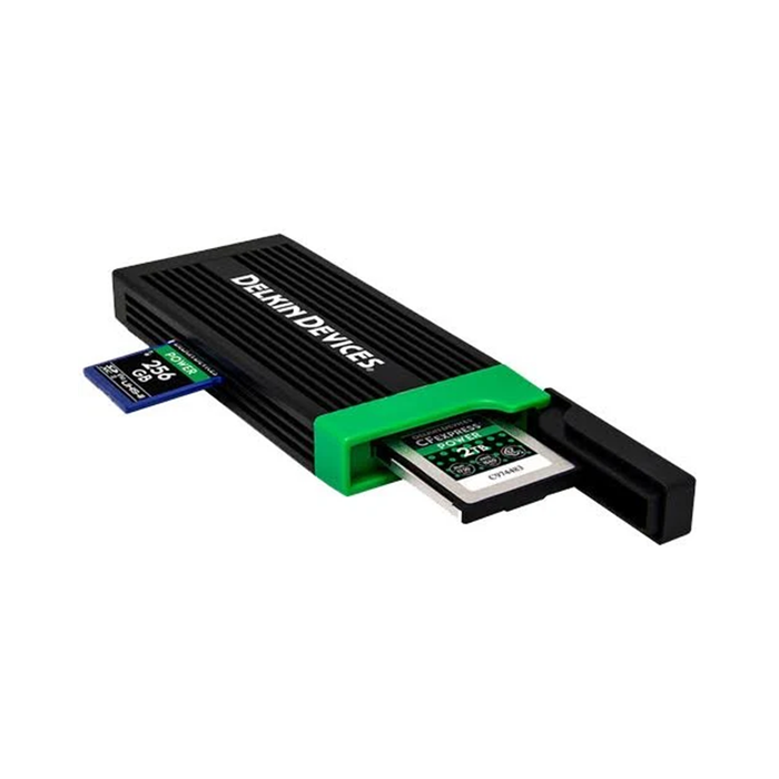 Delkin Devices BLACK 150GB BLACK CFExpress Type B Memory Card with USB 3.2 CFexpress Type B & SD UHS-II Memory Card Reader Bundle