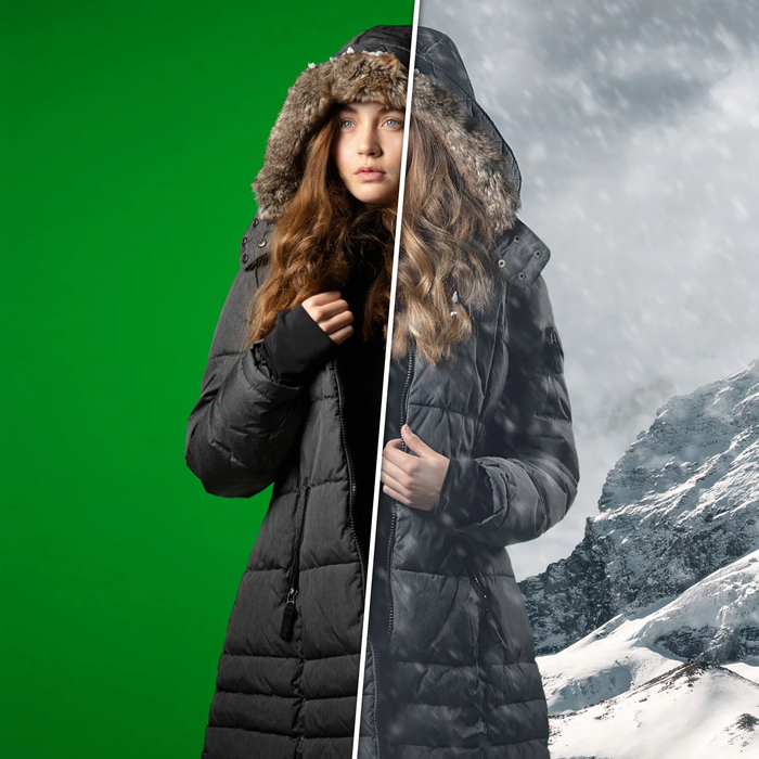 Westcott X-Drop Pro Wrinkle-Resistant Backdrop Kit, 8' x 8' - Chroma-Key Green Screen