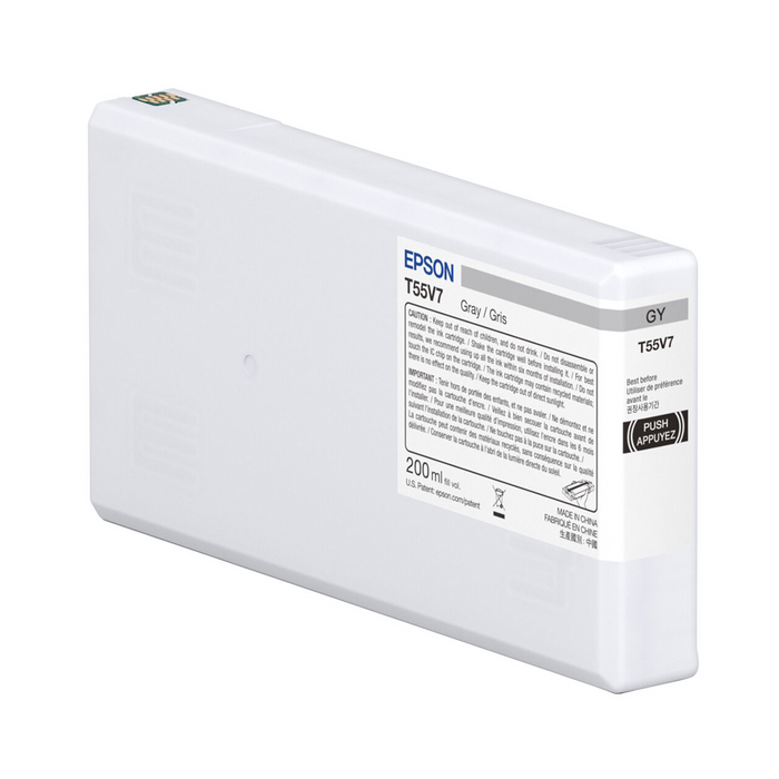 Epson T55V700 UltraChrome PRO10 Gray Ink Cartridge for SureColor P5370 Printer - 200mL