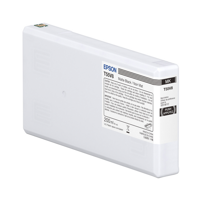 Epson T55V800 UltraChrome PRO10 Matte Black Ink Cartridge for SureColor P5370 Printer - 200mL