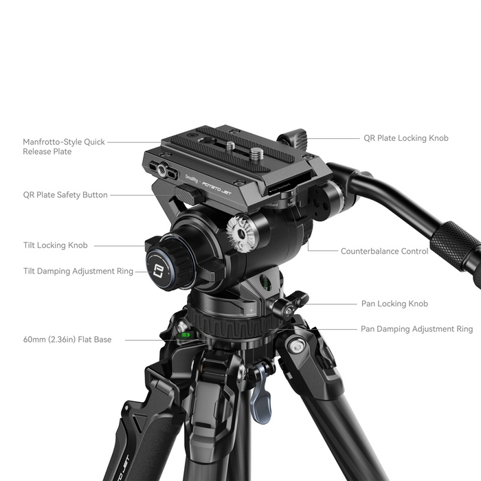 SmallRig x Potato Jet Tribex Hydraulic Carbon Fiber Tripod Kit 4259