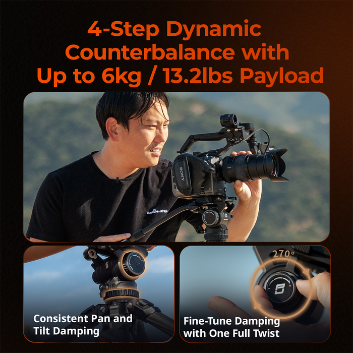 SmallRig x Potato Jet Tribex Hydraulic Carbon Fiber Tripod Kit 4259