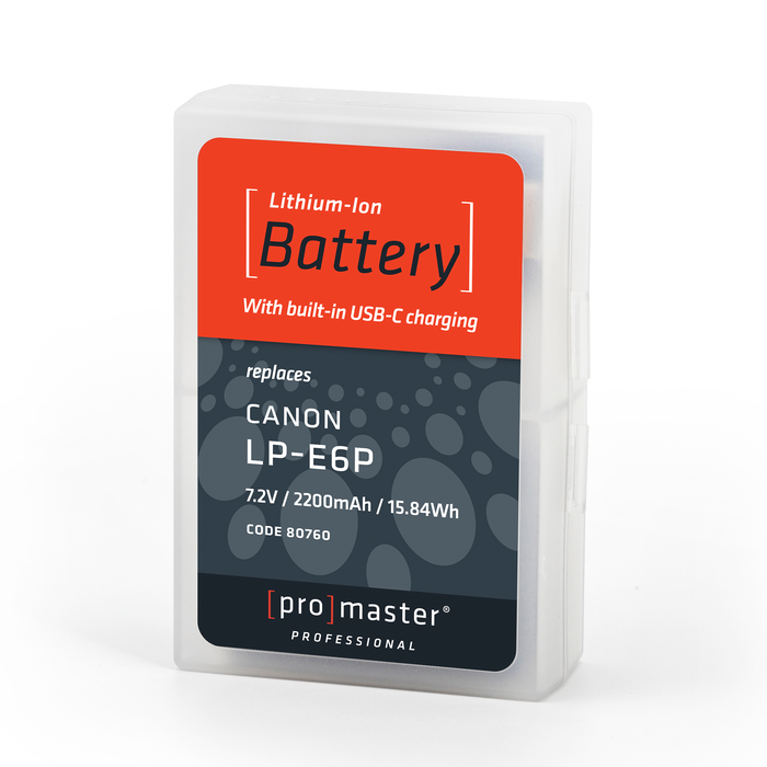 ProMaster Li-ion Battery for Canon LP-E6P with USB-C Charging