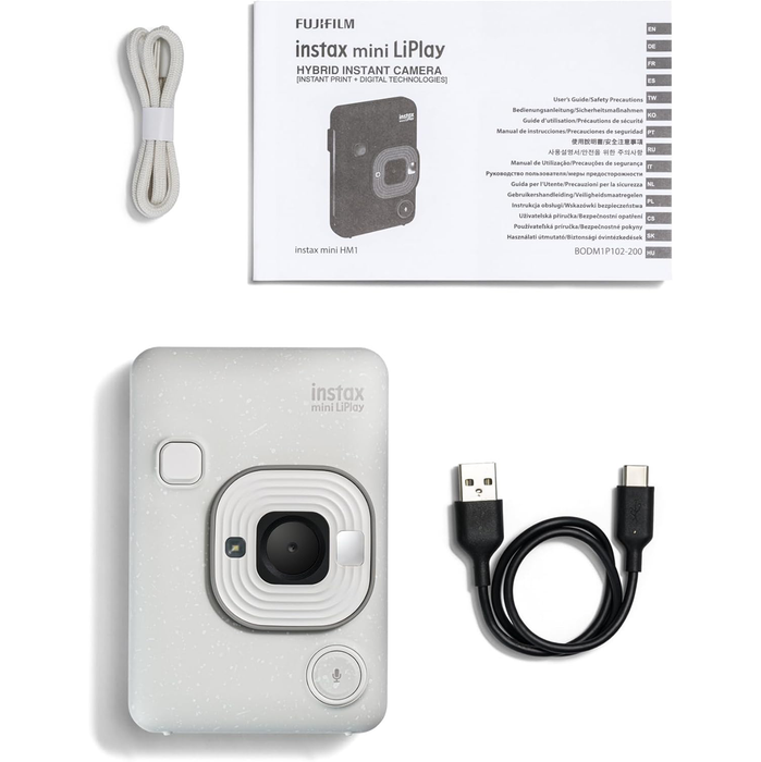 Fujifilm Instax Mini LiPlay Hybrid Instant Camera - Misty White