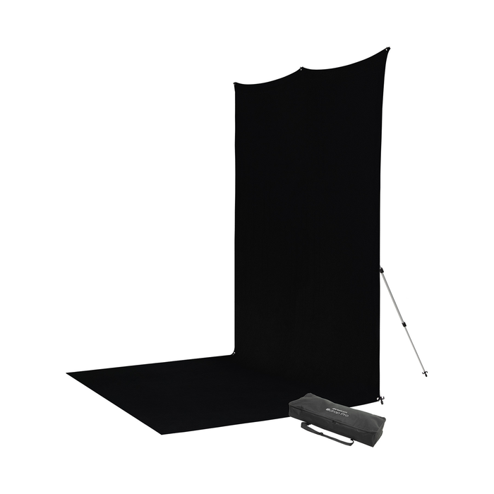 Westcott X-Drop Pro Wrinkle-Resistant Sweep Backdrop Kit, 8' x 13' - Rich Black