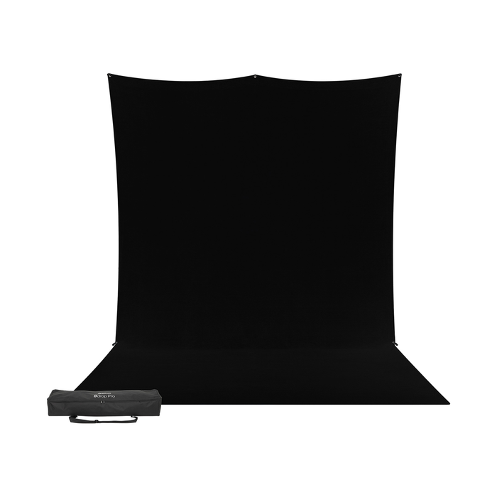 Westcott X-Drop Pro Wrinkle-Resistant Sweep Backdrop Kit, 8' x 13' - Rich Black