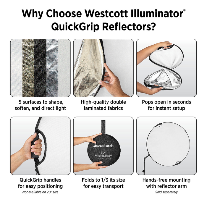 Westcott Illuminator Collapsible 5-in-1 Reflector - 30"