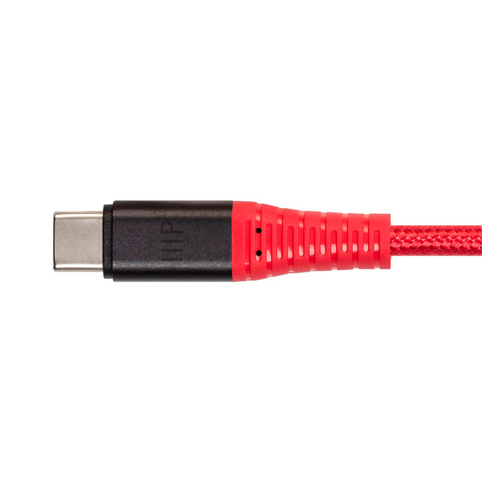 Monoprice AtlasFlex Series USB-C 2.0 to USB-C Charge & Sync Kevlar Reinforced Nylon-Braided Cable, 6ft (1.8m) - Red