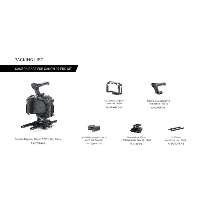 Tilta Full Camera Cage Pro Kit for Canon R7 - Black