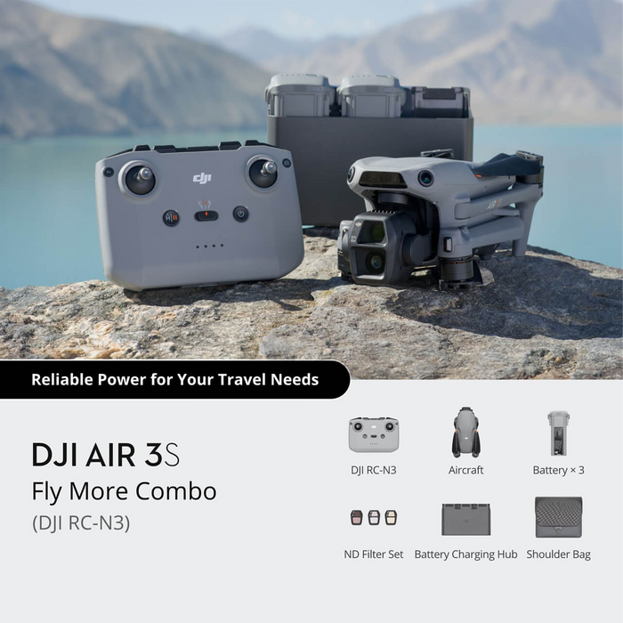 DJI Air 3S Drone Fly More Combo with DJI RC-N3 Remote Controller