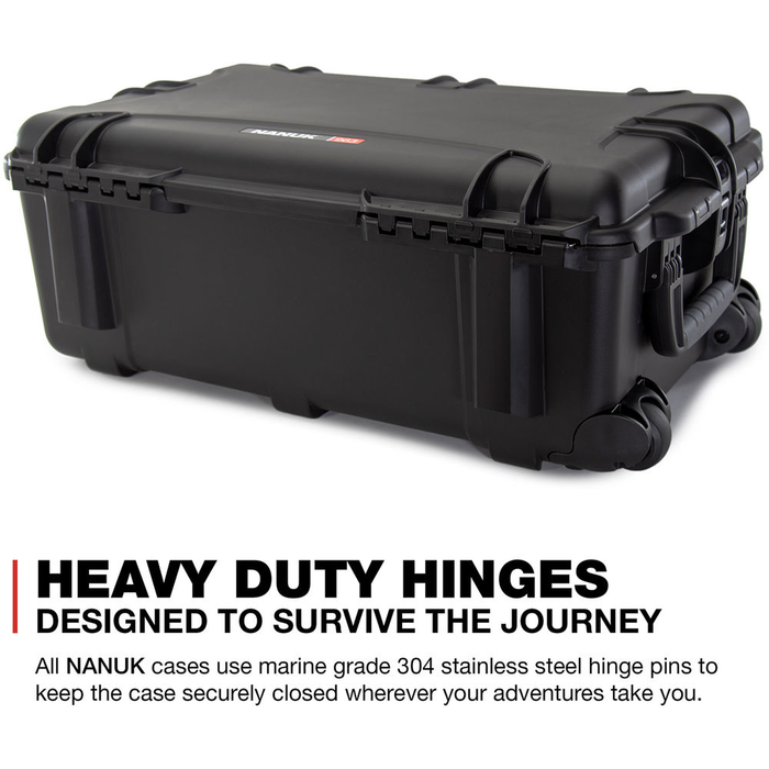 Nanuk 963 Wheeled Protective Case with Padded Dividers & Lid Foam - Black