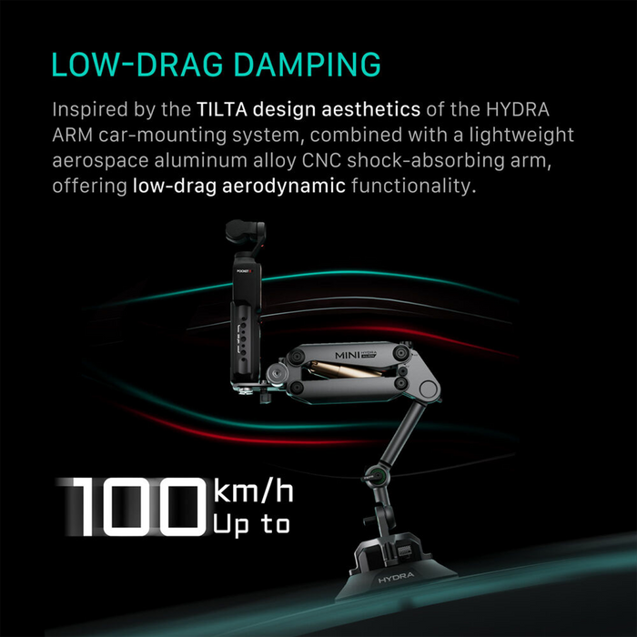 Tilta Hydra Alien Mini Car Mount with Regular Suction Cup - Titanium Gray
