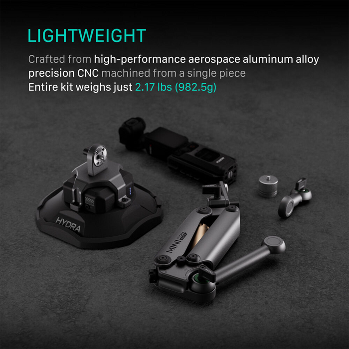 Tilta Hydra Alien Mini Car Mount with Regular Suction Cup - Titanium Gray