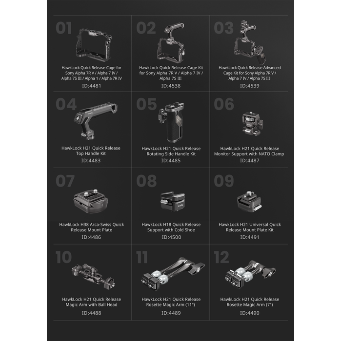 SmallRig HawkLock H18 Quick Release Support with Cold Shoe Receiver 4500