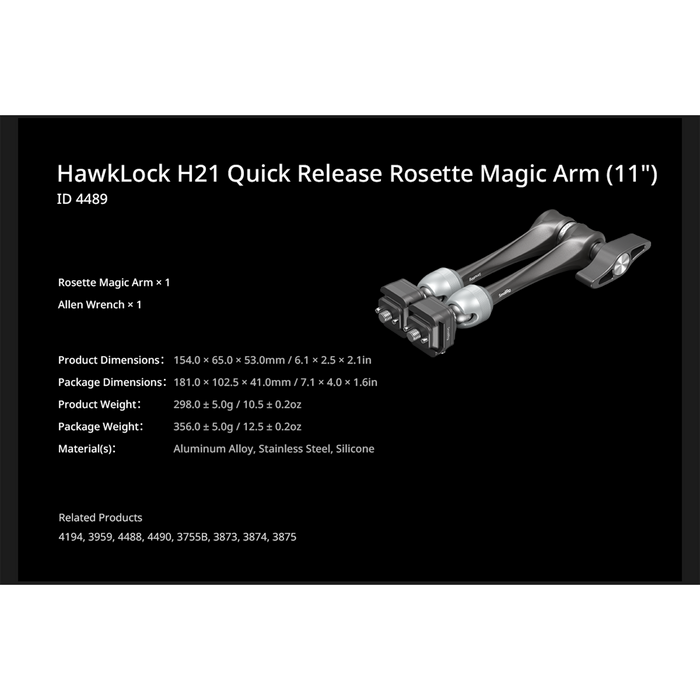 SmallRig HawkLock H21 Quick Release Magic Arm with Ball Heads 4488