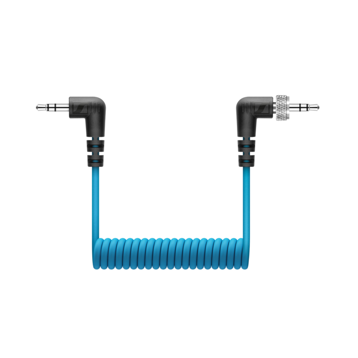 Sennheiser CL 35 Right-Angle 3.5mm TRS to Right-Angle 3.5mm TRS Coiled Non-Locking Cable - Blue