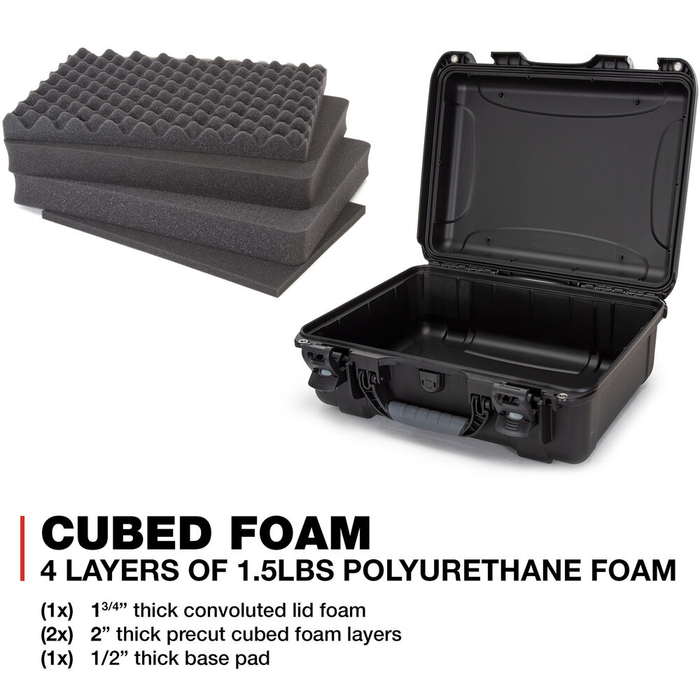 Nanuk 930 Medium-Series Protective Case with Cubed Foam & Lid Foam - Black