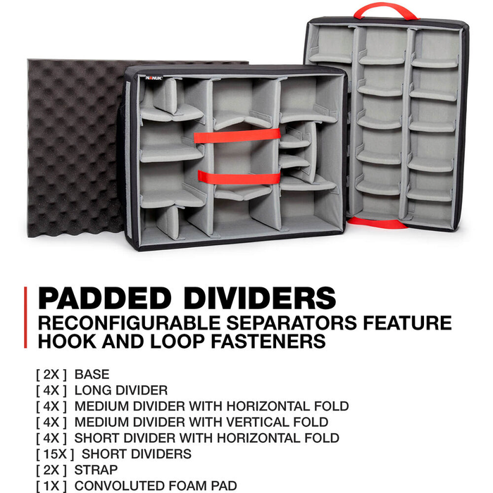 Nanuk 960 Wheeled Protective Case with Padded Dividers & Lid Foam - Graphite
