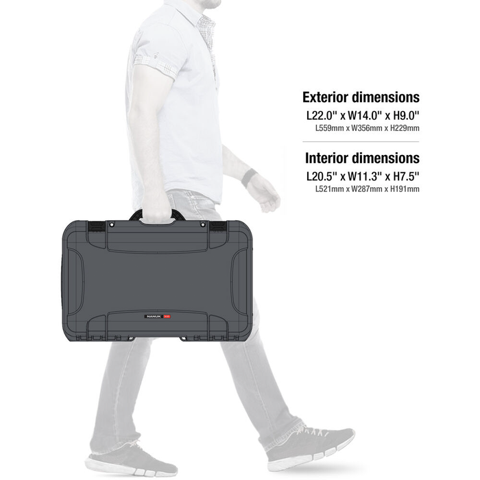 Nanuk 935 Wheeled Protective Case with Custom DSLR Foam & Lid Organizer - Graphite