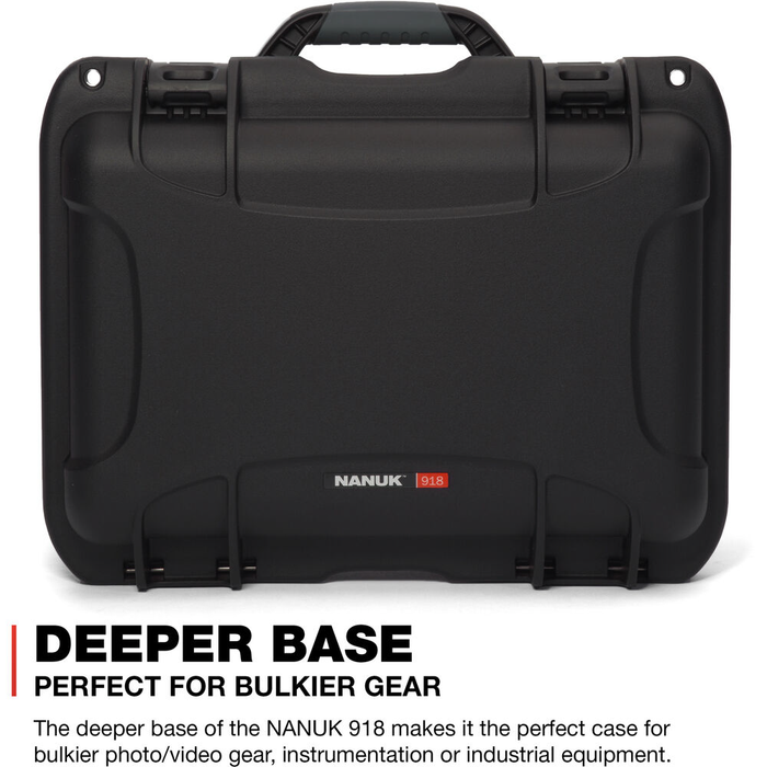 Nanuk 918 Medium-Series Pro Photo Kit Protective Case with Padded Dividers & Lid Organizer - Black