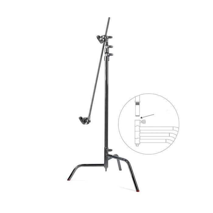 Matthews 40" C+Stand with Spring Loaded Turtle Base, Grip Head & Arm Chrome