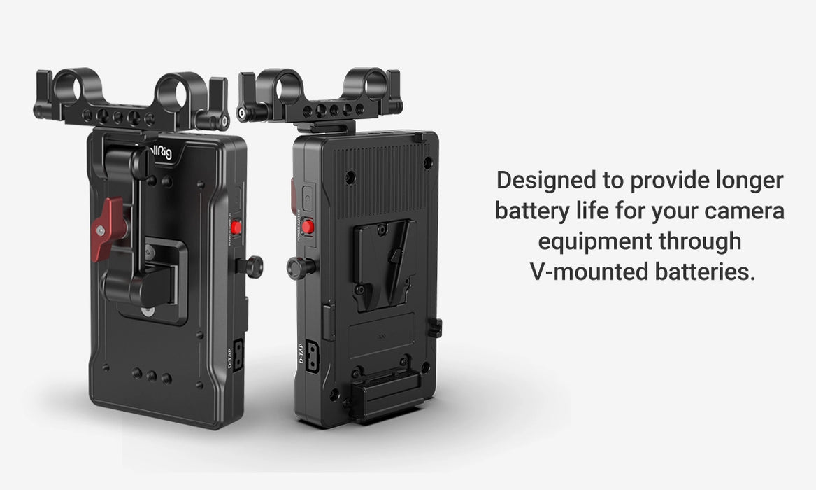 SmallRig V-Mount Battery Adapter Plate with 15mm LWS Rod Clamp & Adjustable Arm 3204