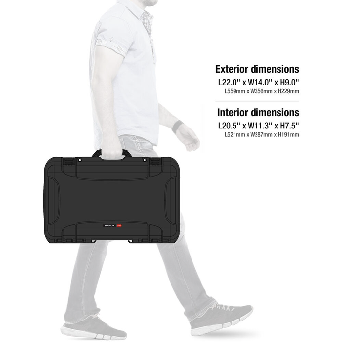 Nanuk 935 Heavy Duty Wheeled Protective Case with Padded Dividers & Lid Foam - Black