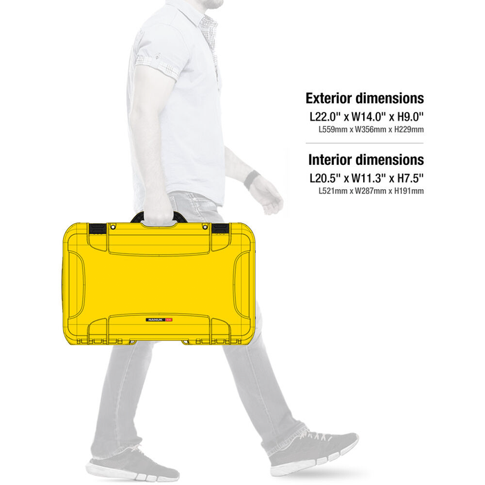 Nanuk 935 Wheeled Pro Photo Kit Protective Case with Padded Dividers & Lid Organizer - Yellow