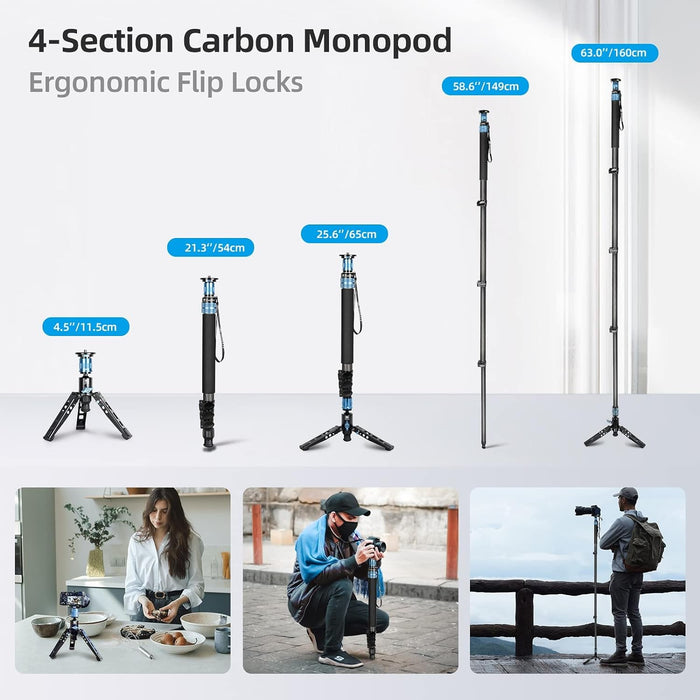 Sirui P-424FS 4-Section Carbon Fiber Monopod