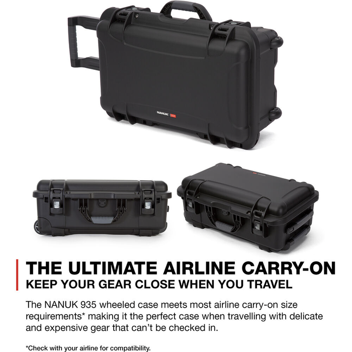 Nanuk 935 Wheeled Pro Photo Kit Protective Case with Padded Dividers & Lid Organizer - Sage