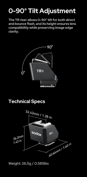 Godox TR-S TTL Hot Shoe Riser for Olympus & Lumix