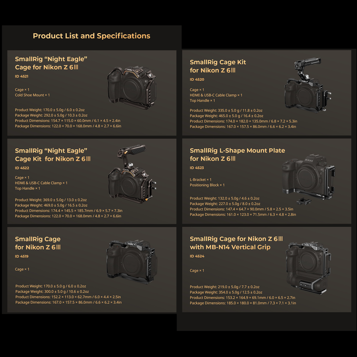 SmallRig "Night Eagle" Camera Cage for Nikon Z6 III 4521