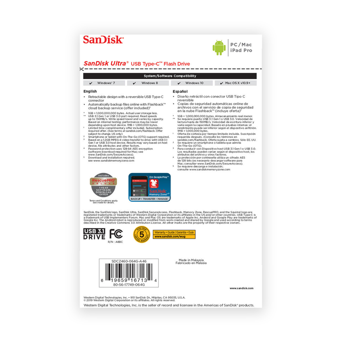 SanDisk 64GB Ultra USB Type-C Flash Drive