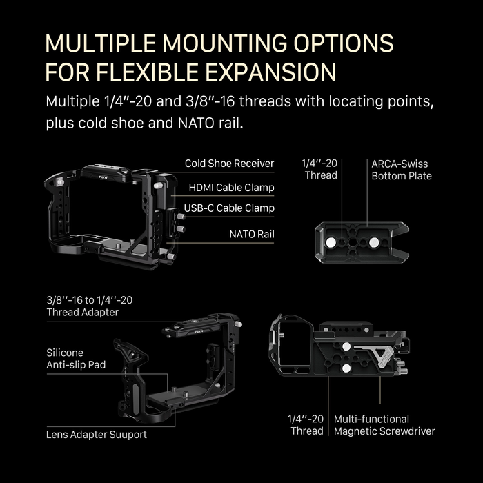 Tilta Full Camera Cage for Sony FX2 - Titanium Gray