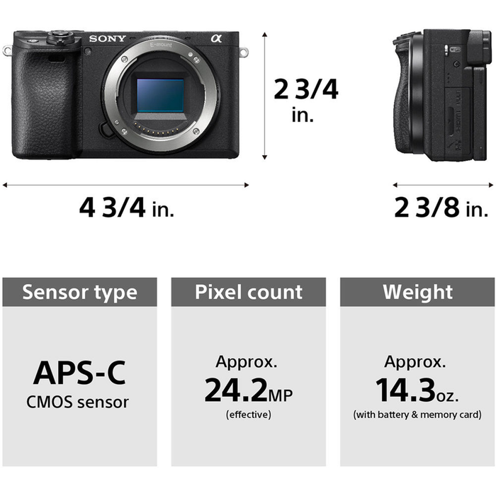Sony Alpha a6400 Mirrorless Camera with 16-50mm f/3.5-5.6 II Lens