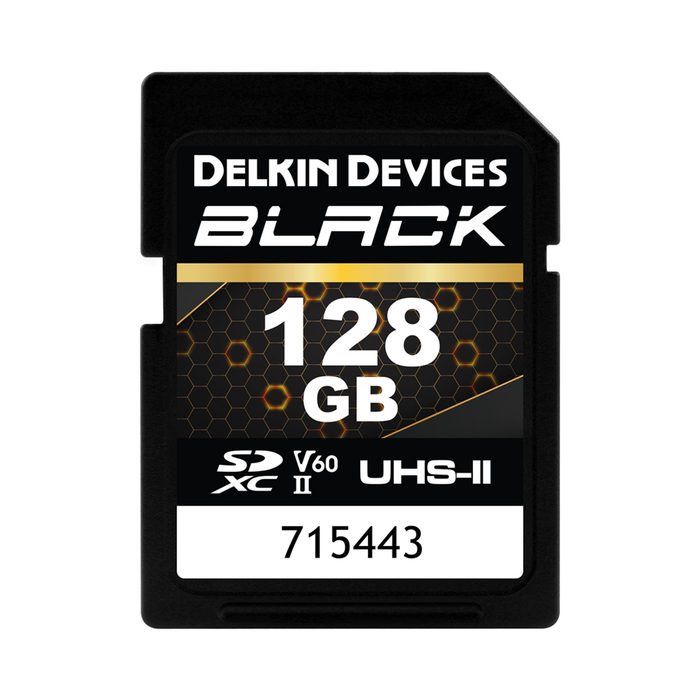 Delkin Devices 128GB BLACK UHS-II V60 SDXC Memory Card