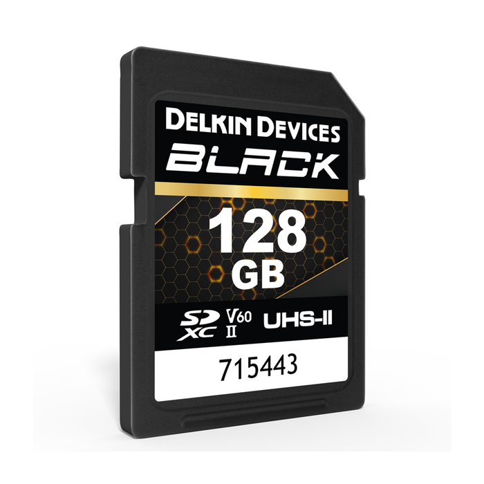 Delkin Devices 128GB BLACK UHS-II V60 SDXC Memory Card