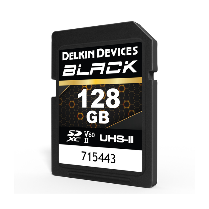 Delkin Devices 128GB BLACK UHS-II V60 SDXC Memory Card