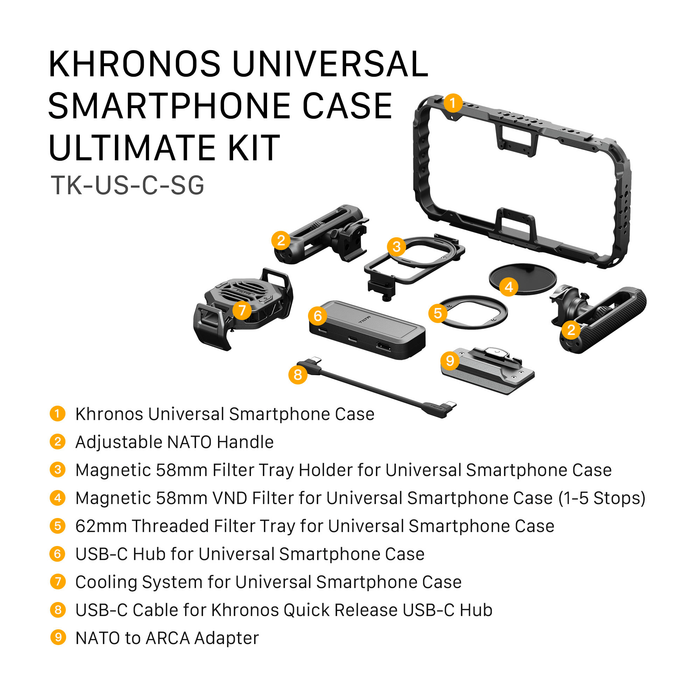 Tilta Khronos Universal Smartphone Case Ultimate Kit - Space Gray